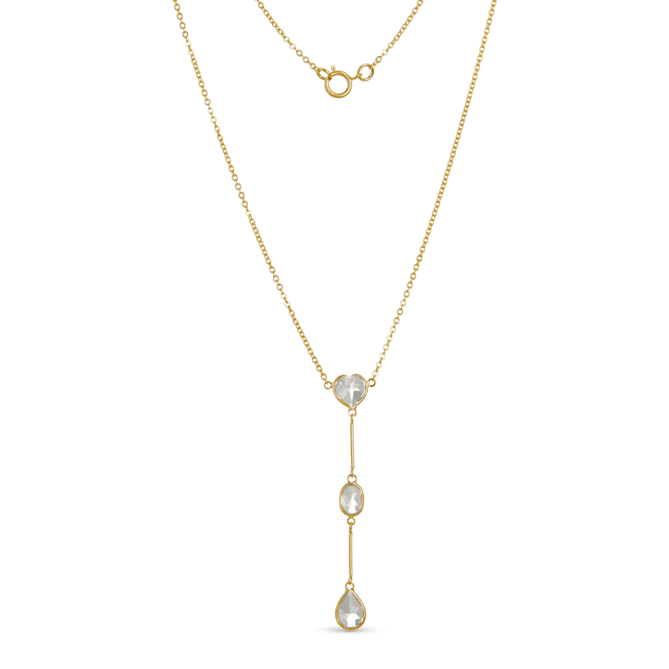 White Topaz 14k Yellow Gold Drop Necklace 3.51ctw