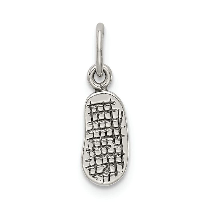 Sterling Silver Antiqued and Textured Flip Flop Children's Charm