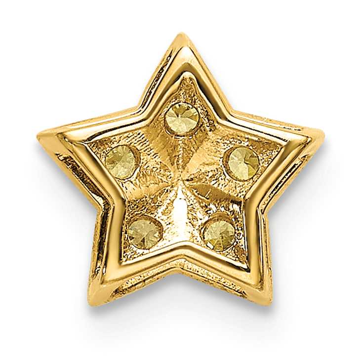 14k Yellow Gold Yellow Sapphire Star Chain Slide Pendant