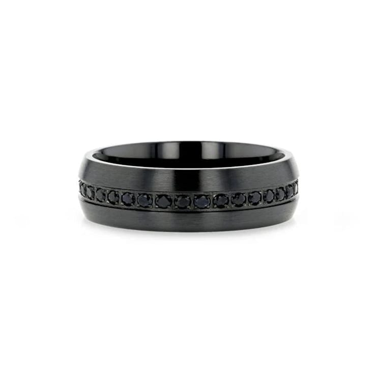 TALON Black Titanium Ring with Black Sapphires 6mm
