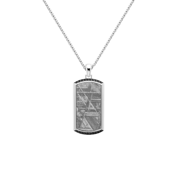 Vezeto Dog Tag Cloudy Silver Meteorite