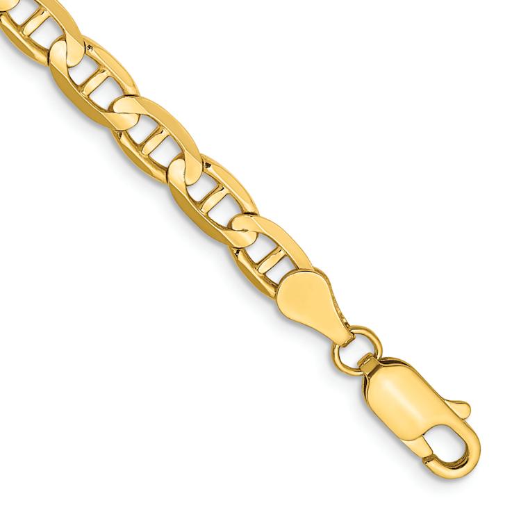 10k Yellow Gold 4.5mm Concave Mariner Link Bracelet