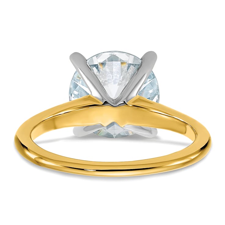 14K Yellow Gold With White Gold Accents 3 5/8 ct. G H I True Light Round
Moissanite Solitaire Ring