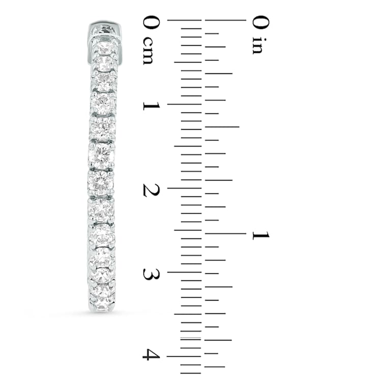 5.00ctw Diamond Hoop Earrings in 14k White Gold