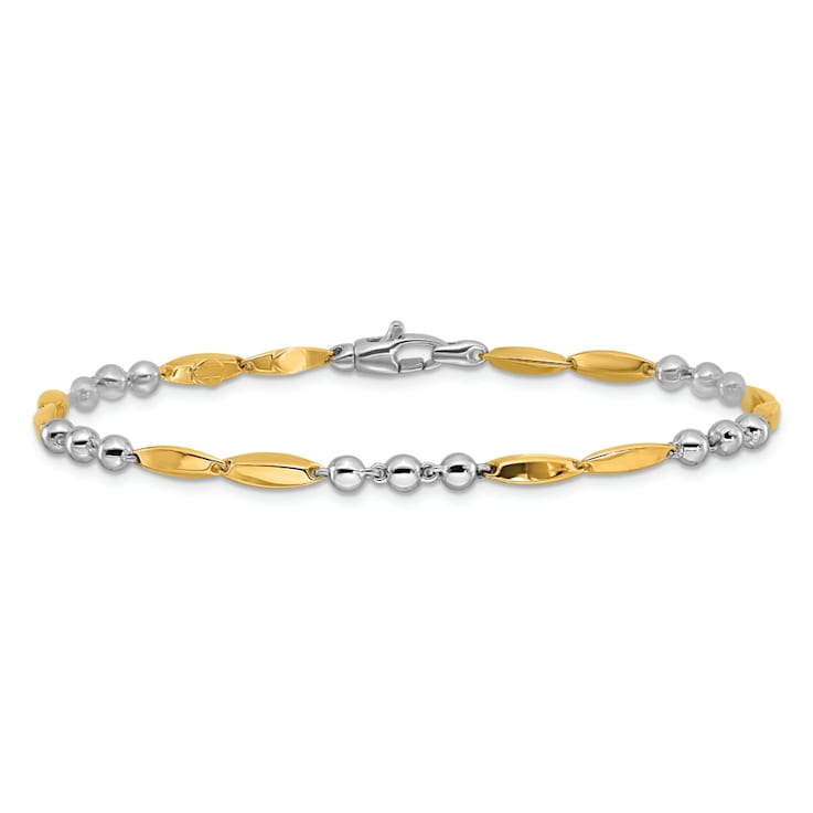 14K Two-tone Polished 7.75-inch Bracelet