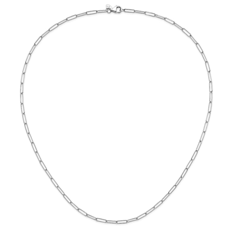 14K White Gold Polished Fancy Link Necklace