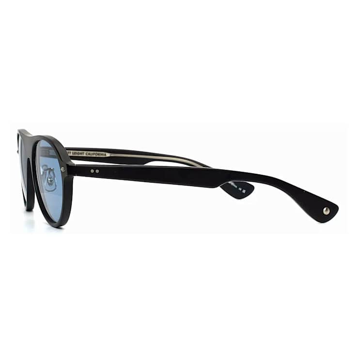 Garrett Leight Lady Eckhart Matte Black Round Frame / Black Lenses Sunglasses