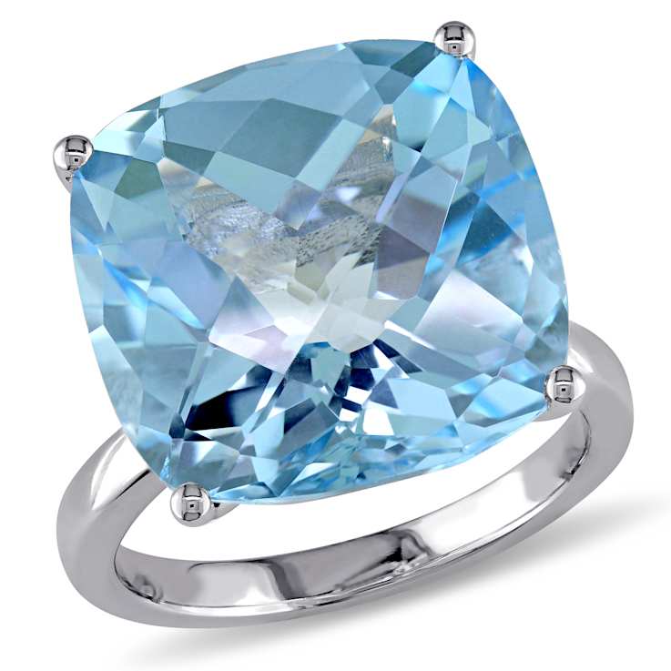 Sky Blue Topaz 14K White Gold Ring 18.45ctw