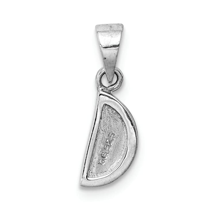 Rhodium Over Sterling Silver Enameled Watermelon Children's Pendant