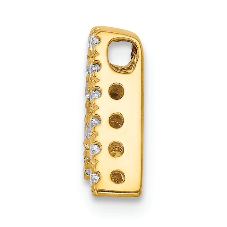 14K Yellow Gold Diamond Letter A Initial Charm