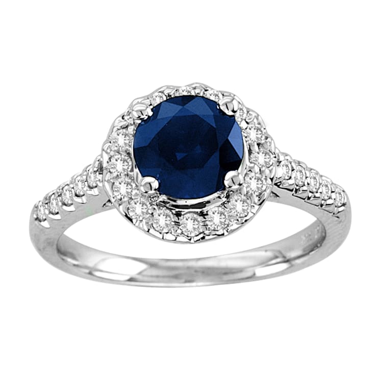 1.85ctw Sapphire and Diamond Ring in 14k White Gold