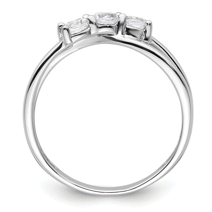 Rhodium Over 14K White Gold Lab Grown Diamond SI1/SI2, G H I, 3-Stone
Engagement Ring