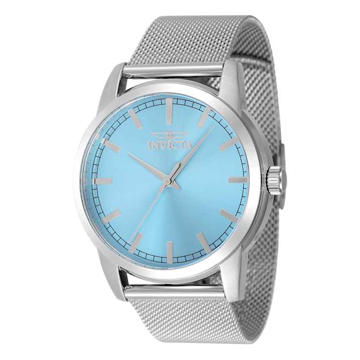 Invicta Celestial 43mm Light Blue Dial Stainless Steel Band Quartz Watch