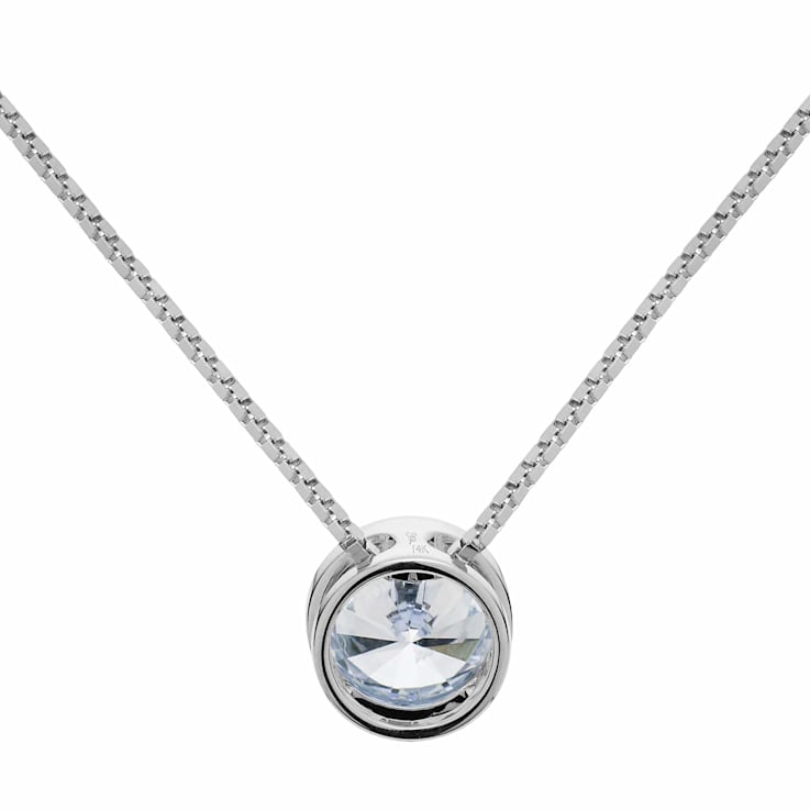 White Cubic Zirconia 14k White Gold Pendant With Chain 1.50ctw