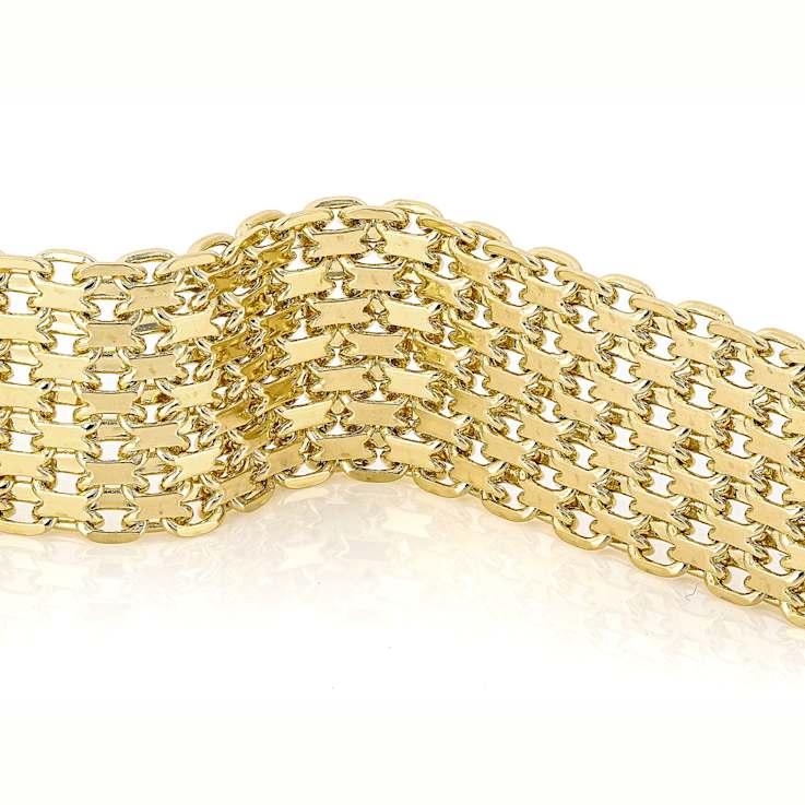 Bismark Link Bracelet In 18K Gold Over Bronze