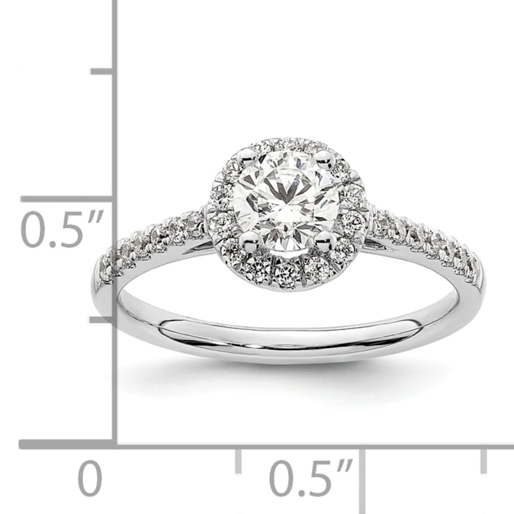 Rhodium Over 14K White Gold Eternal Promise Lab Grown Diamond Halo Ring