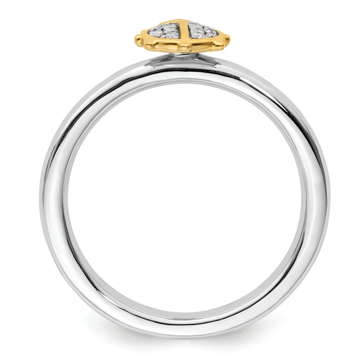 14K Yellow Gold Over Sterling Silver Stackable Expressions Ladybug
Diamond Ring 0.06ctw