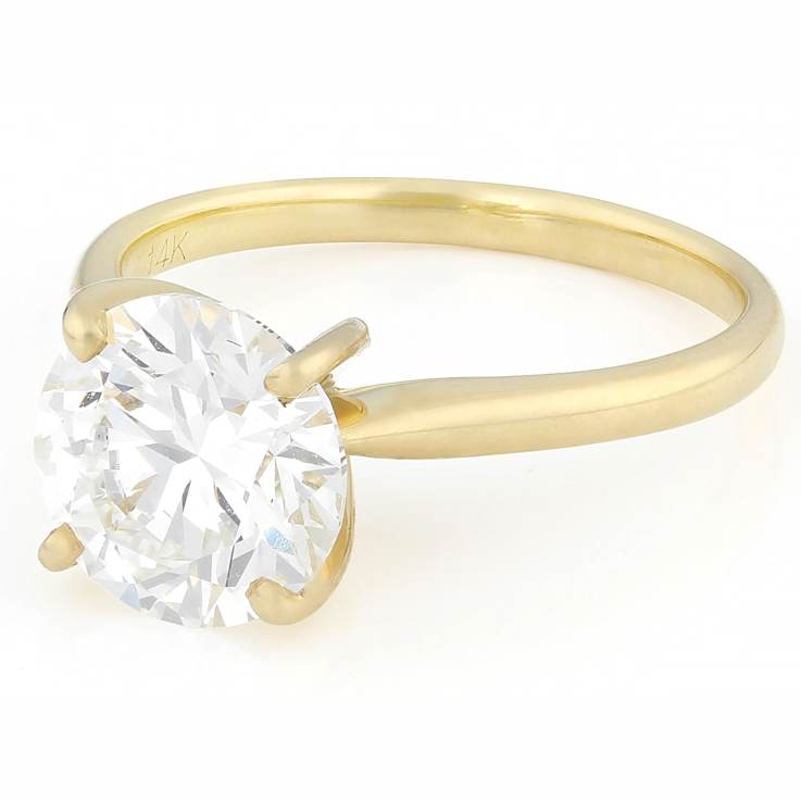 Lab-Grown Diamond Solitaire Ring In 14K Gold 3.00ct