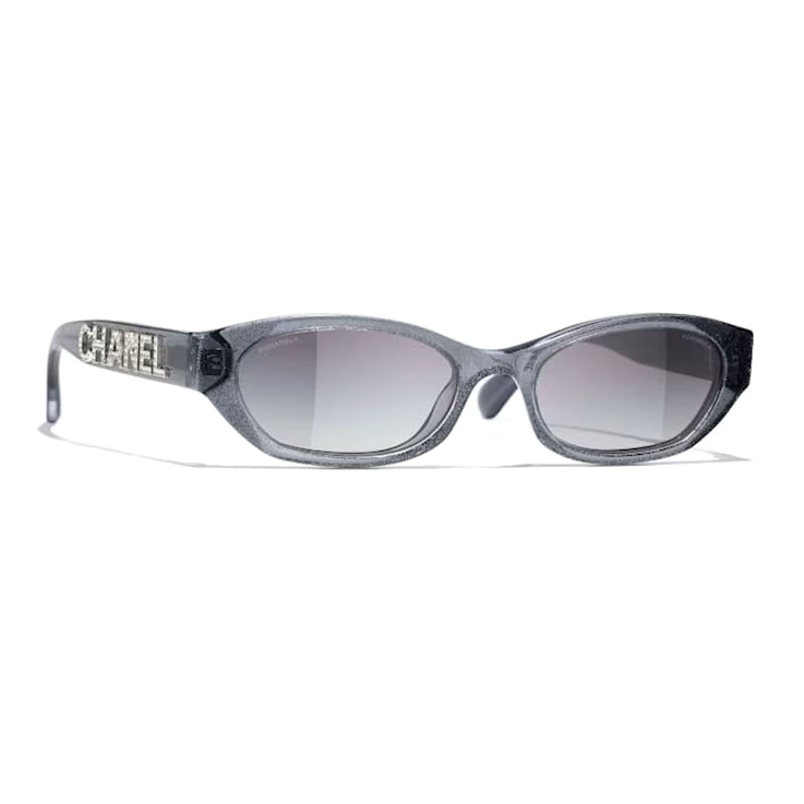 Chanel Transparent Black Gray Frame / Gray Gradient Lens