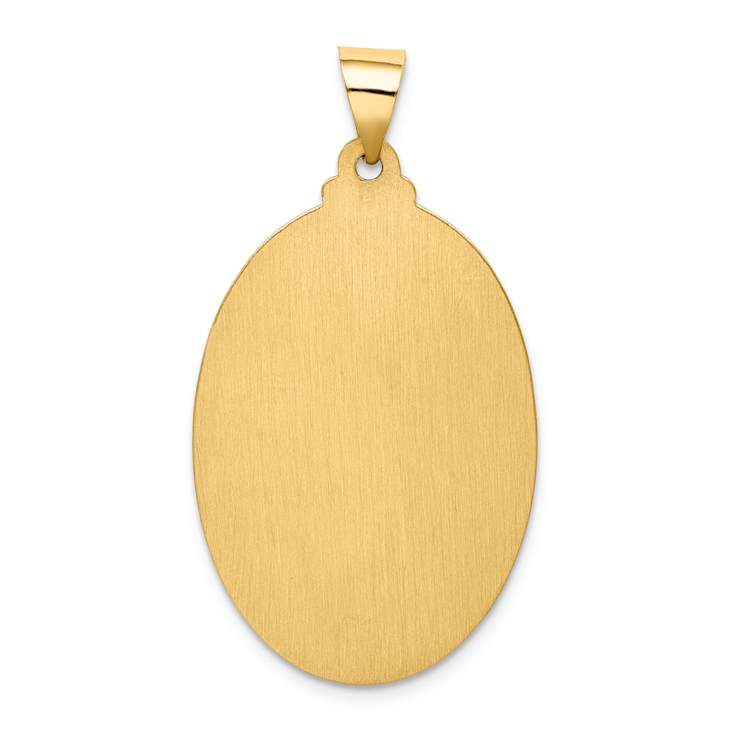 14k Yellow Gold Satin Saint Christopher Medal Pendant