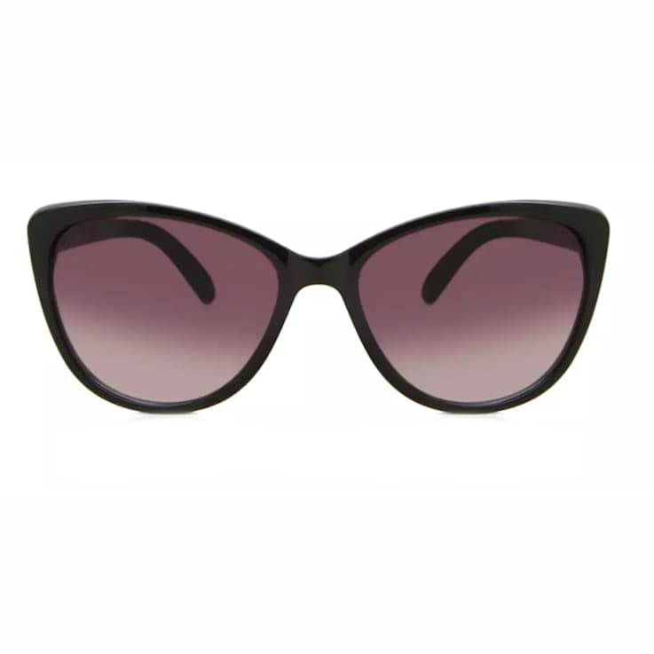 OSCAR by Oscar de la Renta Black Cat Eye Frame / Smoke Gradient Lenses Sunglasses