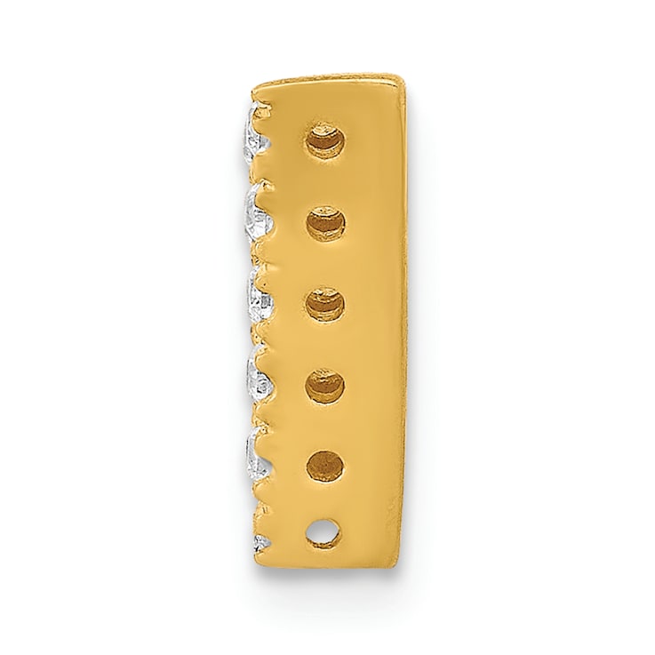 14K Yellow Gold Diamond Letter V Initial Charm