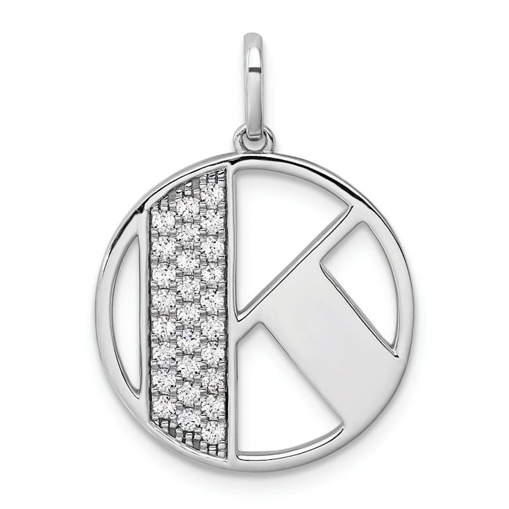 14K White Gold Gatsby Diamond Initial K Charm