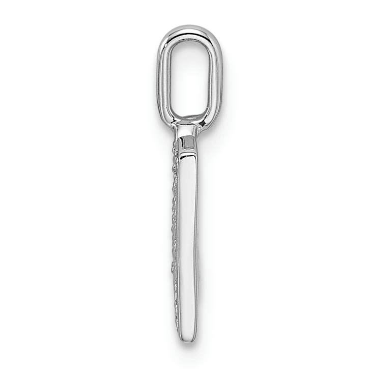 14K White Gold Diamond Letter M Initial Pendant