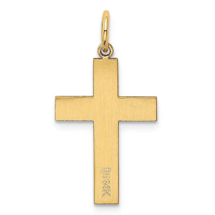 14k Yellow Gold Polished Cross Pendant