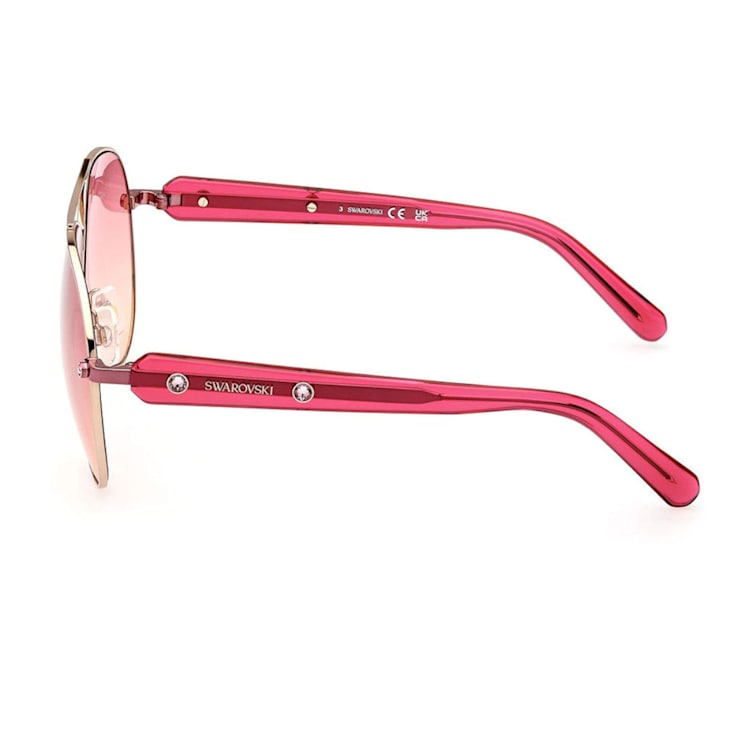 Swarovski Shiny Rose Tone Frames/Gradient Bordeaux Lens Sunglasses