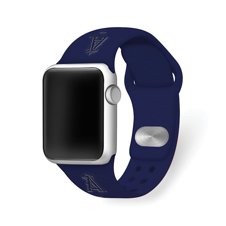 Gametime Los Angeles Angels Debossed Silicone Apple Watch Band (42/44mm
M/L). Watch not included.