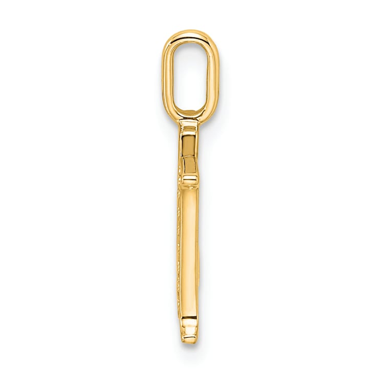 14K Yellow Gold Diamond Letter M Initial Pendant