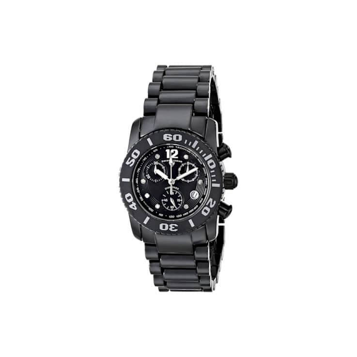 Swiss Legend Women's Commander Black Ceramic Band Watch