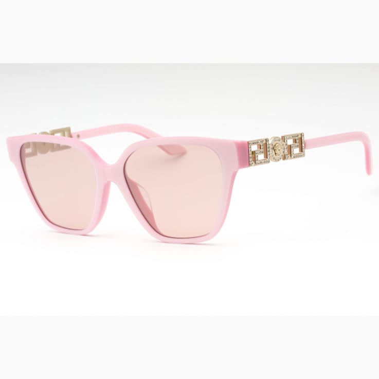 Versace Pink Frame / Light Pink Mirrored Lenses Sunglasses