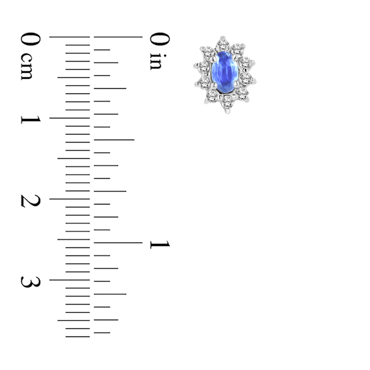 1.00ctw Tanzanite and Diamond Earrings in 14k White Gold