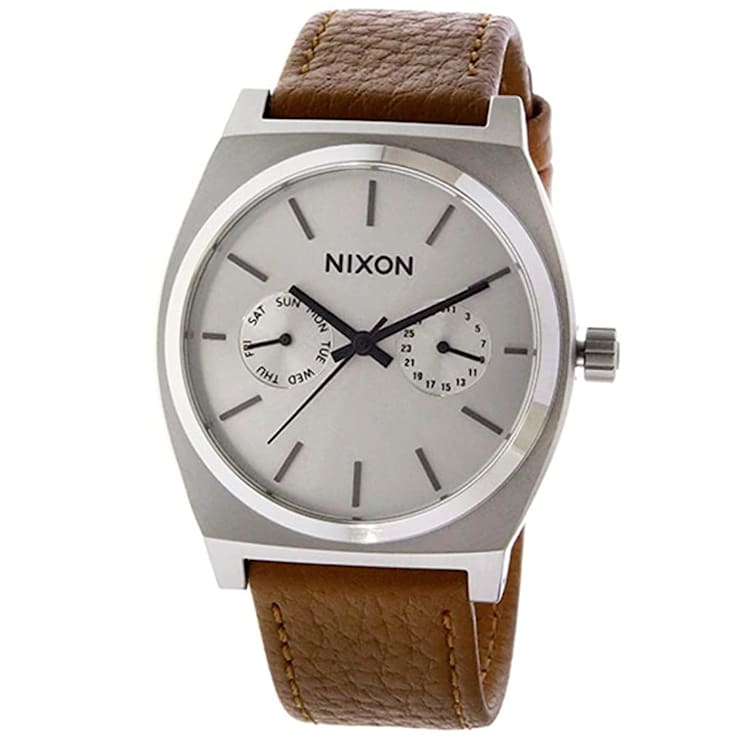 Nixon Women's Time Teller Brown Leather Strap Watch