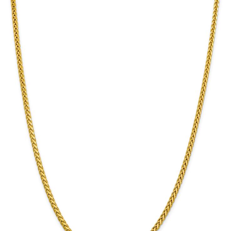 14k Yellow Gold 3.1mm Diamond-Cut Wheat Link 22 Inch Chain