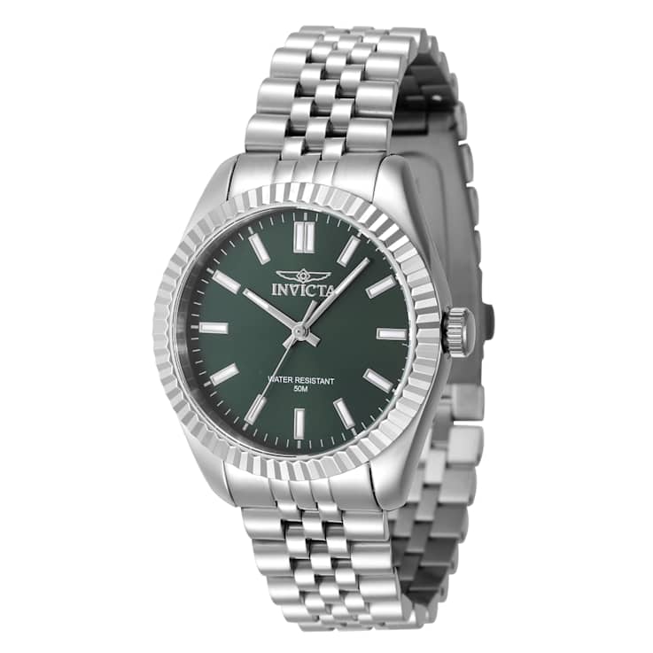 Invicta Specialty 36mm Green Dial Stainless Steel Band Quartz Watch