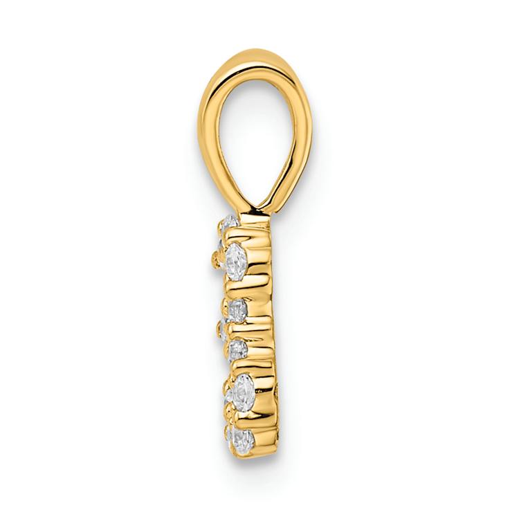 14k Yellow Gold Diamond Number 3 Pendant