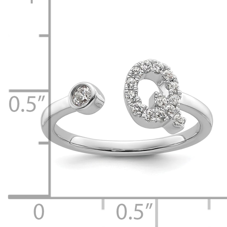 Rhodium Over 14K White Gold Lab Grown Diamond VS/SI GH, Initial Q
Adjustable Ring
