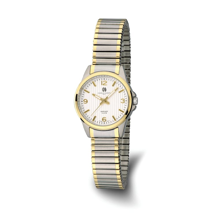Ladies Charles Hubert Titanium Silver Dial Expansion Band Watch