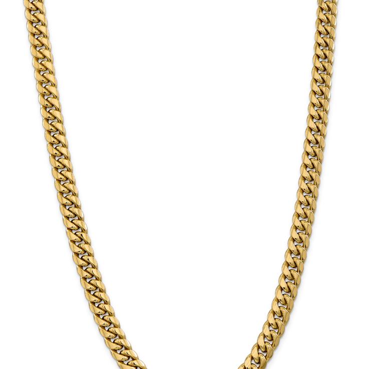 14k Yellow Gold 9.3mm Miami Cuban Link 28 Inch Chain