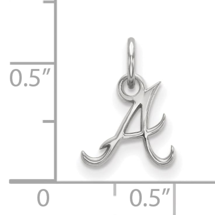 Rhodium Over Sterling Silver MLB Atlanta Braves LogoArt Pendant