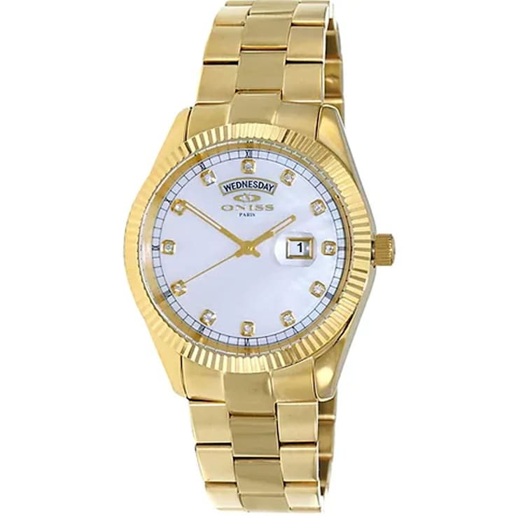Oniss Men's Admiral Yellow Stainless Steel Bracelet Watch