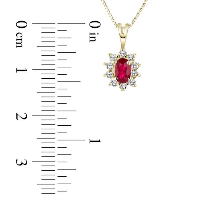 0.35ctw Ruby and Diamond Pendant 14k Yellow Gold