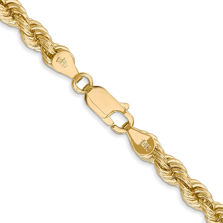 14k Yellow Gold 5mm Solid Rope 28 Inch Chain
