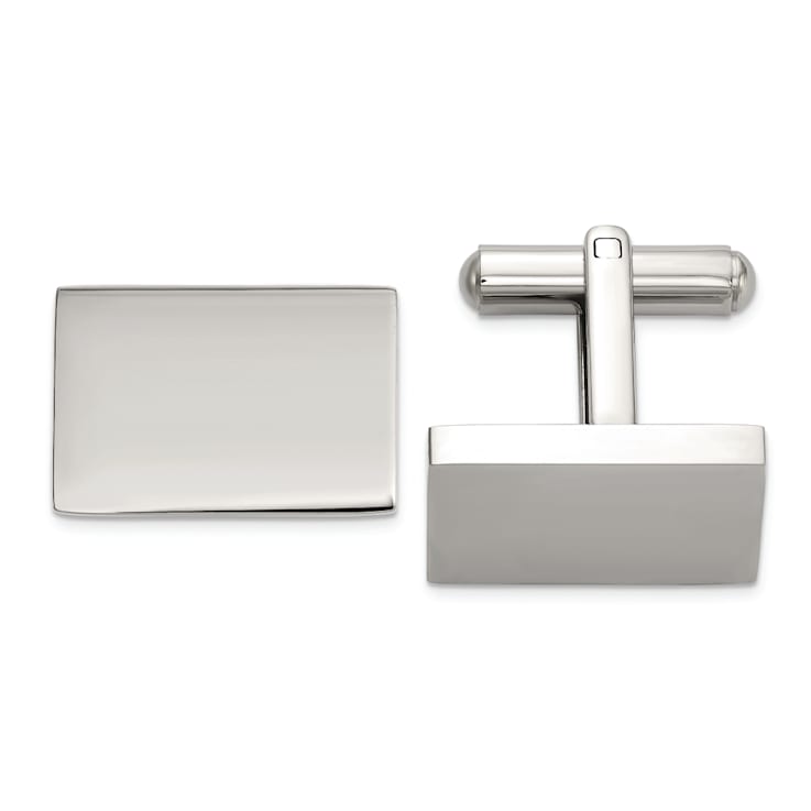 Stainless Steel Polished Rectangle Cuff Links