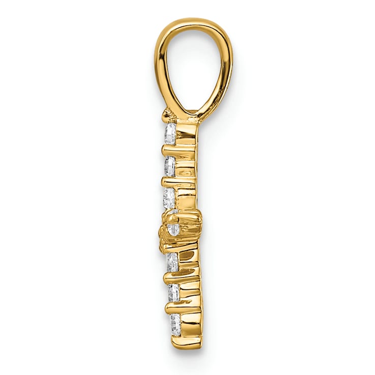 14K Yellow Gold Lab Grown Diamond Letter X Initial Pendant