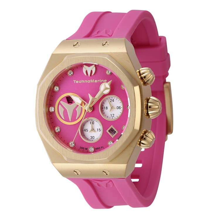 Technomarine Reef 40.0mm Pink Dial Yellow Bezel Pink Silicone Strap
Chronograph Quartz Watch