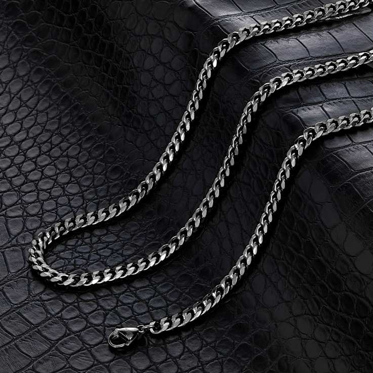 Invicta Men's Curb Link Chain Necklace 6mm In Stainless Steel 24 Inch